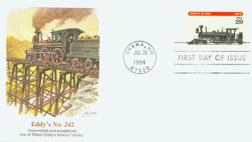 2845 FDC - 1994 29c Locomotives: Eddy's #242