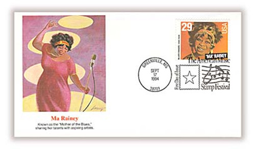 2859 FDC - 1994 29c Blues and Jazz Singers: "Ma" Rainey