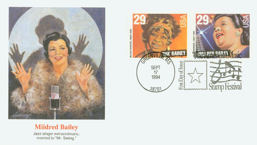 2860 FDC - 1994 29c Blues and Jazz Singers: Mildred Bailey
