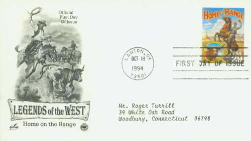 2869a FDC - 1994 29c Legends of the West: Home on The Range