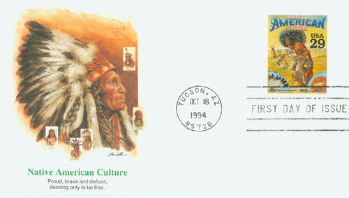 2869e FDC - 1994 29c Legends of the West: Native American Culture