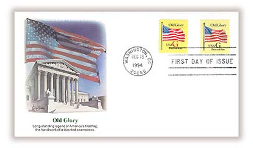 2879-80 FDC - 1994 G Old Glory Postcard Rate 2 Stamp FDC