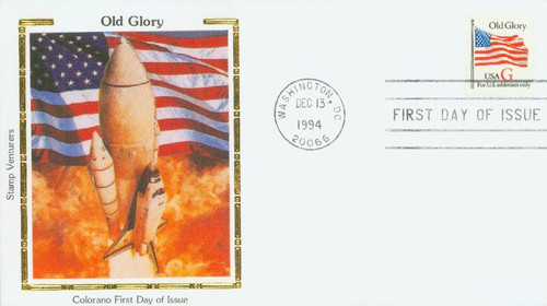 2882 FDC - 1994 32c G-rate Old Glory, red "G"