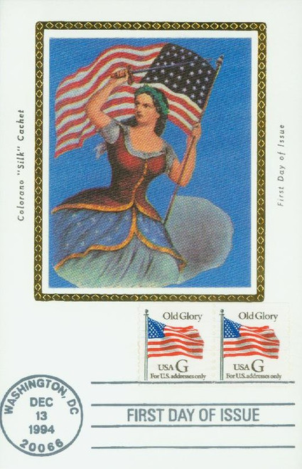 2889 FDC - 1994 32c G-rate Old Glory, black "G", coil