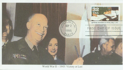 2981f FDC - 1995 32c World War II: Germany Surrenders at Reims