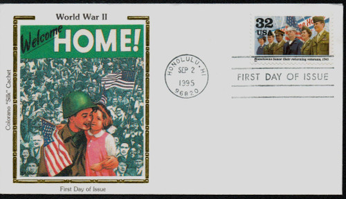 2981j FDC - 1995 32c World War II: Hometowns Honor Their Returning Veterans