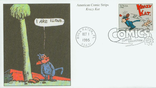 3000e FDC - 1995 32c Comic Strip Classics: Krazy Kat