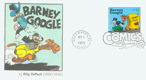 3000i FDC - 1995 32c Comic Strip Classics: Barney Google
