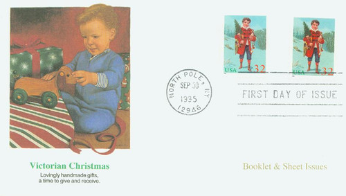 3006 FDC - 1995 32c Contemporary Christmas: Child with Tree