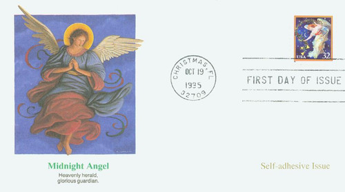 3012 FDC - 1995 32c Traditional Christmas: Midnight Angel, booklet single