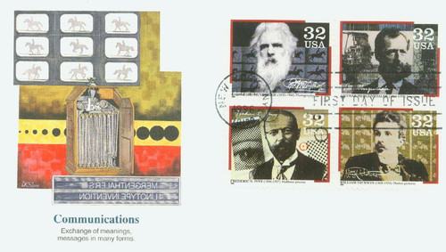 3061-64 FDC - 1996 32c Pioneers of Communication