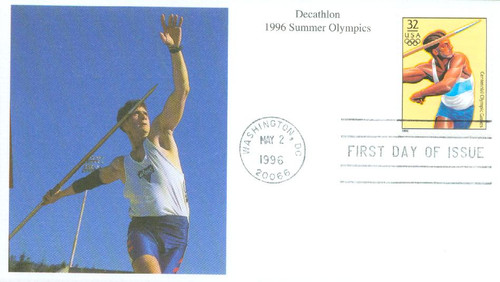 3068a FDC - 1996 32c Olympic Games: Decathlon