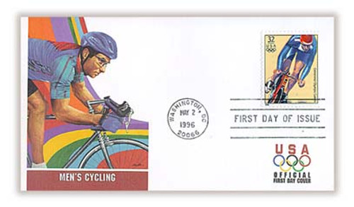 3068e FDC - 1996 32c Olympic Games: Men's Cycling