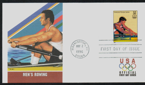 3068l FDC - 1996 32c Olympic Games: Men's Rowing