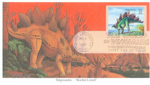 3136f FDC - 1997 32c Dinosaurs: Stegosaurus