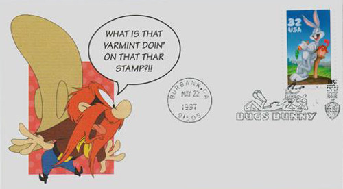 3137y FDC - 1997 32c Bugs Bunny, Yosemite Sam cachet