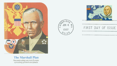 3141 FDC - 1997 32c Marshall Plan