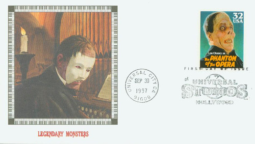 3168 FDC - 1997 32c Classic Movie Monsters: Lon Chaney as The Phantom of the Opera