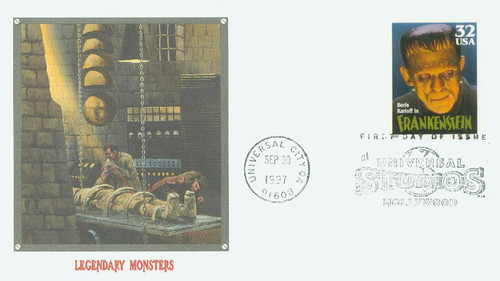 3170 FDC - 1997 32c Classic Movie Monsters: Boris Karloff as Frankenstein