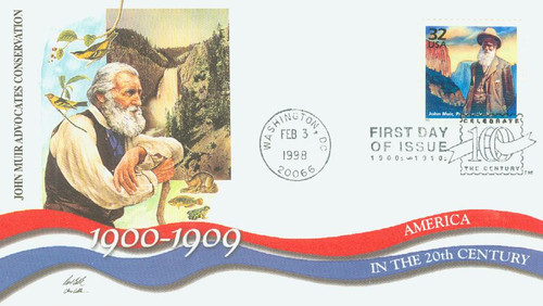 3182j FDC - 1998 32c Celebrate the Century - 1900s:  John Muir, Preservationist