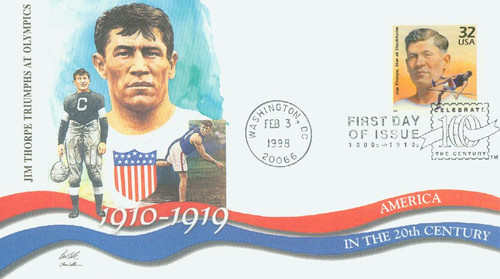 3183g FDC - 1998 32c Celebrate the Century - 1910s: Jim Thorpe