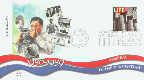 3185c FDC - 1998 32c Celebrate the Century - 1930s: 1st Issue Life Magazine