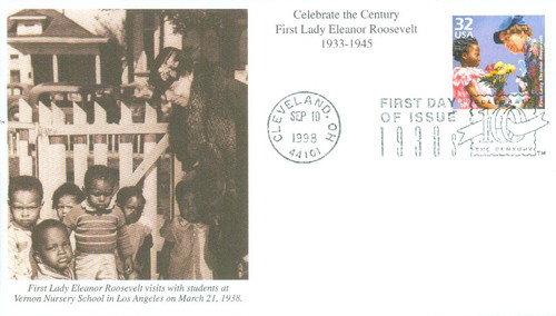 3185d FDC - 1998 32c Celebrate the Century - 1930s: Eleanor Roosevelt