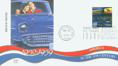 3187i FDC - 1999 33c Celebrate the Century - 1950s: Drive-In Movies