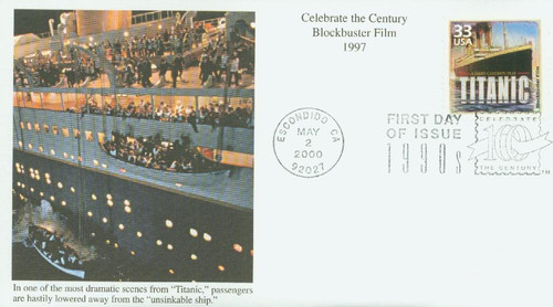 3191l FDC - 2000 33c Celebrate the Century - 1990s: "Titanic"