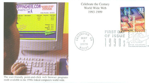 3191n FDC - 2000 33c Celebrate the Century - 1990s: World Wide Web