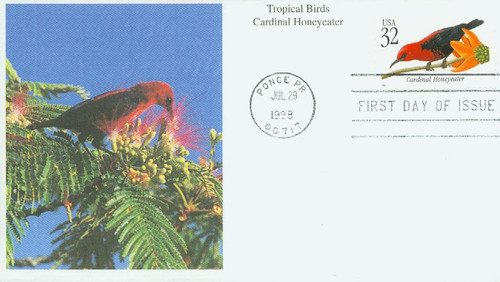 3225 FDC -  1998 32c Cardinal Honeyeater Tropical Bird