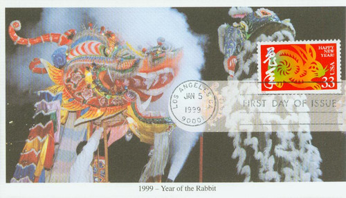 3272 FDC - 1999 33c Chinese Lunar New Year - Year of the Hare