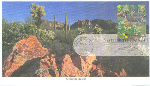 3293f FDC - 1999 33c Sonoran Desert: Desert Mule Deer