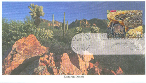 3293i FDC - 1999 33c Sonoran Desert: Rattlesnake
