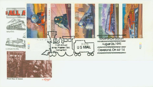 3333-37 FDC - 1999 33c All Aboard!