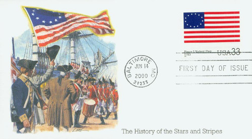 3403h FDC - 2000 33c The Stars and Stripes: Pierre L'Enfant Flag