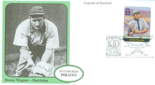 3408q FDC - 2000 33c Legends of Baseball: Honus Wagner