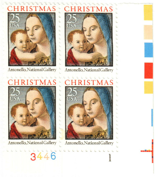 2514 PB - 1990 25c Traditional Christmas: Madonna and Child