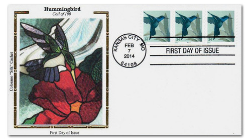 4858 FDC - 2014 34c Hummingbird, coil