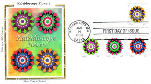 4722-25 FDC - 2013 46c Kaleidoscope Flowers