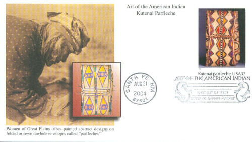 3873b FDC - 2004 37c Art of the American Indian: Kutenai Parfleche