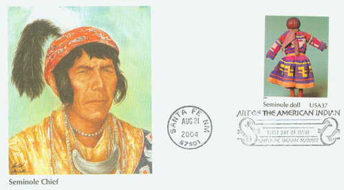 3873e FDC - 2004 37c Art of the American Indian: Seminole Doll