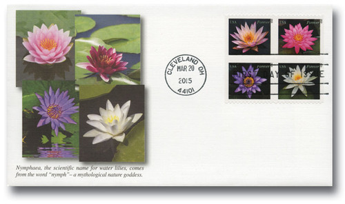4964-67 FDC - 2015 First-Class Forever Stamp - Water Lilies