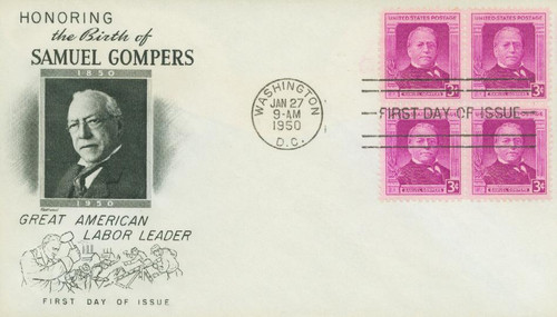 988 FDC - 1950 3c Samuel Gompers