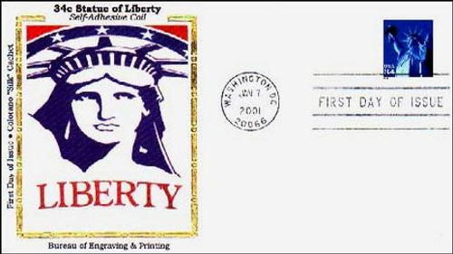 3466 FDC - 2001 34c Statue of Liberty