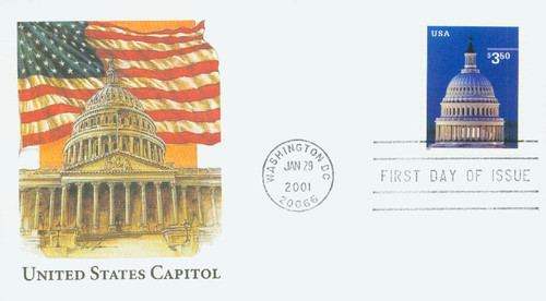 3472 FDC - 2001 $3.50 US Capitol