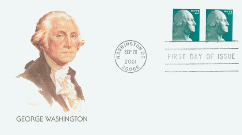 3475A FDC - 2001 23c George Washington, self-adhesive coil