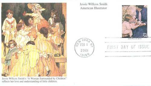 3502l FDC - 2001 34c American Illustrator J.W. Smith