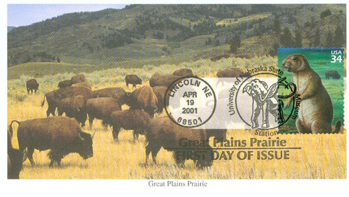 3506d FDC - 2001 34c Great Plains Prairie: Black-tailed Prairie Dog
