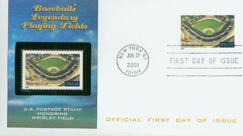 3519 FDC - 2001 34c Legendary Baseball Fields: Wrigley Field